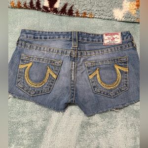 True religion Bobby rainbow denim shorts